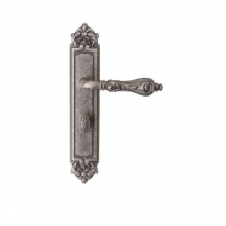 Ручка дверная на планке с фиксатором Val De Fiori Наполи, Серебро античное