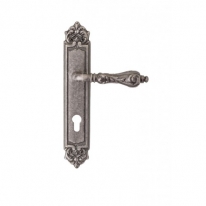 Ручка дверная на планке под цилиндр Val De Fiori Наполи, Серебро античное