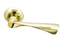 Ручка дверная на круглой розетке Morelli Эпоха Возрождения, Золото Mh-01 Gp