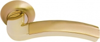 Ручка дверная на круглой розетке Morelli Эпоха Возрождения, Золото матовое/Золото Mh-02 SG/GP