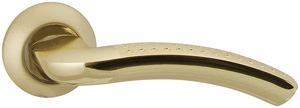 Ручка дверная на круглой розетке Morelli Эпоха Возрождения, Золото матовое/Золото Mh-02P SG/GP