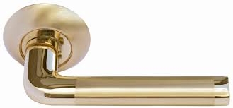 Ручка дверная на круглой розетке Morelli Mh-03 SG/GP Эпоха Возрождения, Золото матовое/Золото
