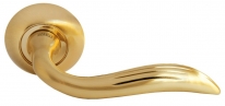 Ручка дверная на круглой розетке Morelli Эпоха Возрождения, Золото матовое Mh-10 Sg