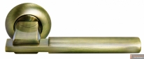 Ручка дверная на круглой розетке Morelli Современное искусство, Бронза античная матовая/Бронза античная Mh-13 MAB/AB