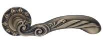 Ручка дверная на круглой розетке RENZ Classic "Паола",Бронза античная матовая
