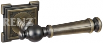 Ручка дверная на квадратной розетке RENZ Валенсия INDH 69-19 MAB Бронза античная матовая