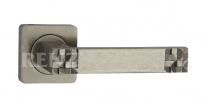 Ручка дверная на квадратной розетке RENZ "Марелла", Серебро античное
