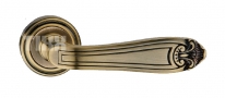 Ручка дверная на круглой розетке Tixx "Корсо", Бронза античная