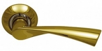 Ручка дверная на круглой розетке фалевая Archie Sillur X11, Золото