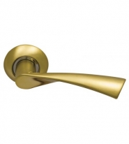 Ручка дверная на круглой розетке фалевая Archie Sillur X11, Золото матовое