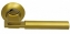 Ручка дверная на круглой розетке фалевая Archie Sillur 94A, Золото матовое/Золото