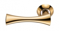Ручка дверная на круглой розетке фалевая Archie Sillur 201, Золото