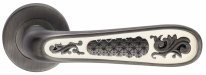 Ручка дверная на круглой розетке Archie Alivio, Черненное серебро/Эмаль