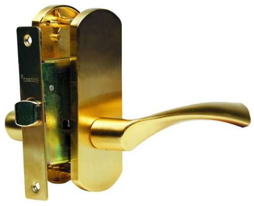 Комплект дверной с фалевой ручкой Archie T111-X11I-V3 Золото матовое  (Защелка)