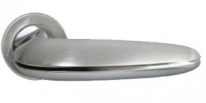 Ручка дверная на круглой розетке Morelli Luxury Nc-5 Csa-Cro, Sunrise, Хром матовый /Хром