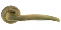 Ручка дверная на круглой розетке Morelli Luxury Nc-6 Caffe, Wave, Кофе