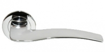 Ручка дверная на круглой розетке Morelli Luxury Nc-6 Cro, Wave, Хром