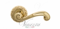 Ручка дверная на круглой розетке Venezia Carnevale D4 Латунь блестящая