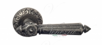 Ручка дверная на круглой розетке Venezia Castello D4 Серебро античное