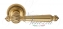 Ручка дверная на круглой розетке Venezia Pellestrina D3 Золото французское + коричневый