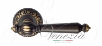 Ручка дверная на круглой розетке Venezia Pellestrina D4 Бронза темная