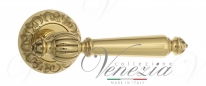 Ручка дверная на круглой розетке Venezia Pellestrina D4 Латунь блестящая