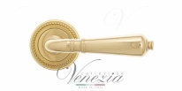 Ручка дверная на круглой розетке Venezia Vignole D3 Латунь блестящая