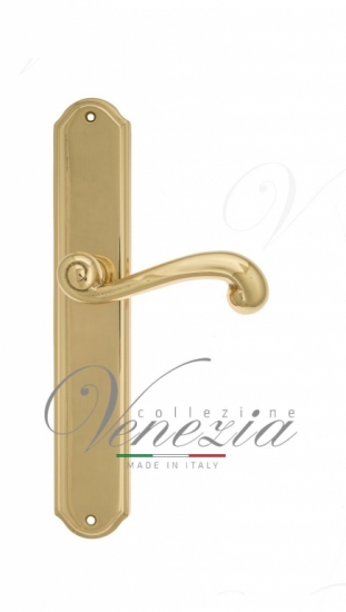 Ручка дверная на планке проходная Venezia Carnevale PL02 полированная латунь