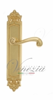 Ручка дверная на планке проходная Venezia Carnevale PL96 полированная латунь