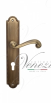 Ручка дверная на планке под цилиндр Venezia Carnevale CYL PL02 матовая бронза