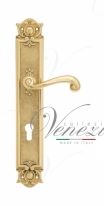 Ручка дверная на планке под цилиндр Venezia Carnevale CYL PL97 полированная латунь