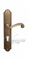 Ручка дверная на планке под цилиндр Venezia Carnevale CYL PL98 матовая бронза