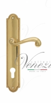 Ручка дверная на планке под цилиндр Venezia Carnevale CYL PL98 полированная латунь