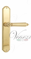 Ручка дверная на планке проходная Venezia Castello PL02 полированная латунь