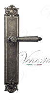 Ручка дверная на планке проходная Venezia Castello PL97 античное серебро