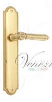 Ручка дверная на планке проходная Venezia Castello PL98 полированная латунь