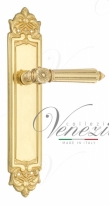 Ручка дверная на планке с фиксатором Venezia Castello WC-2 PL96 полированная латунь