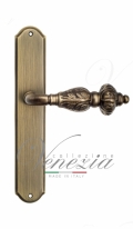Ручка дверная на планке проходная Venezia Lucrecia PL02 матовая бронза
