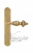 Ручка дверная на планке проходная Venezia Lucrecia PL02 полированная латунь