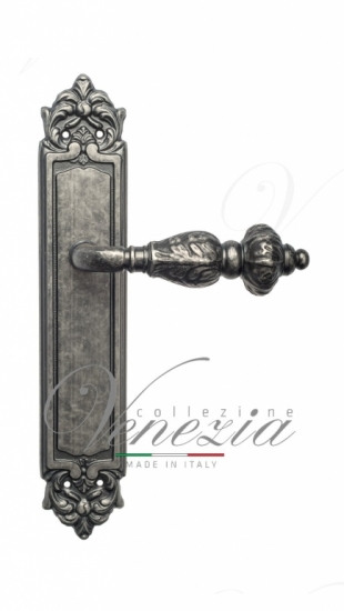 Ручка дверная на планке проходная Venezia Lucrecia PL96 античное серебро