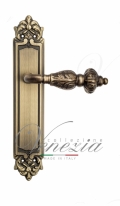 Ручка дверная на планке проходная Venezia Lucrecia PL96 матовая бронза