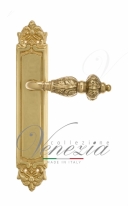Ручка дверная на планке проходная Venezia Lucrecia PL96 полированная латунь