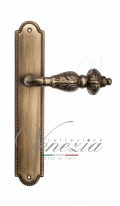 Ручка дверная на планке проходная Venezia Lucrecia PL98 матовая бронза