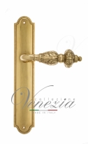 Ручка дверная на планке проходная Venezia Lucrecia PL98 полированная латунь