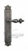 Ручка дверная на планке под цилиндр Venezia Lucrecia CYL PL97 античное серебро