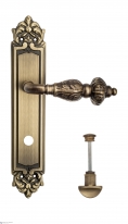 Ручка дверная на планке с фиксатором Venezia Lucrecia WC-2 PL96 матовая бронза