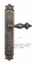 Ручка дверная на планке с фиксатором Venezia Lucrecia WC-2 PL97 античная бронза