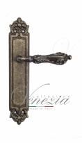 Ручка дверная на планке проходная Venezia Monte Cristo PL96 античная бронза