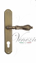Ручка дверная на планке под цилиндр Venezia Monte Cristo CYL PL02 матовая бронза