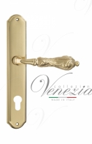 Ручка дверная на планке под цилиндр Venezia Monte Cristo CYL PL02 полированная латунь